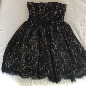 Neiman Marcus Lace Strapless Dress
